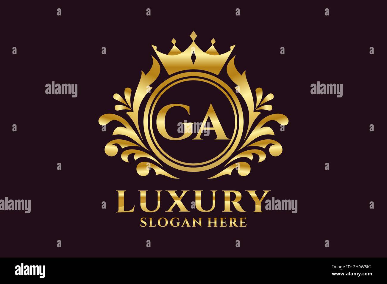 GA Letter Royal Luxury Logo template in vector art for luxurious ...