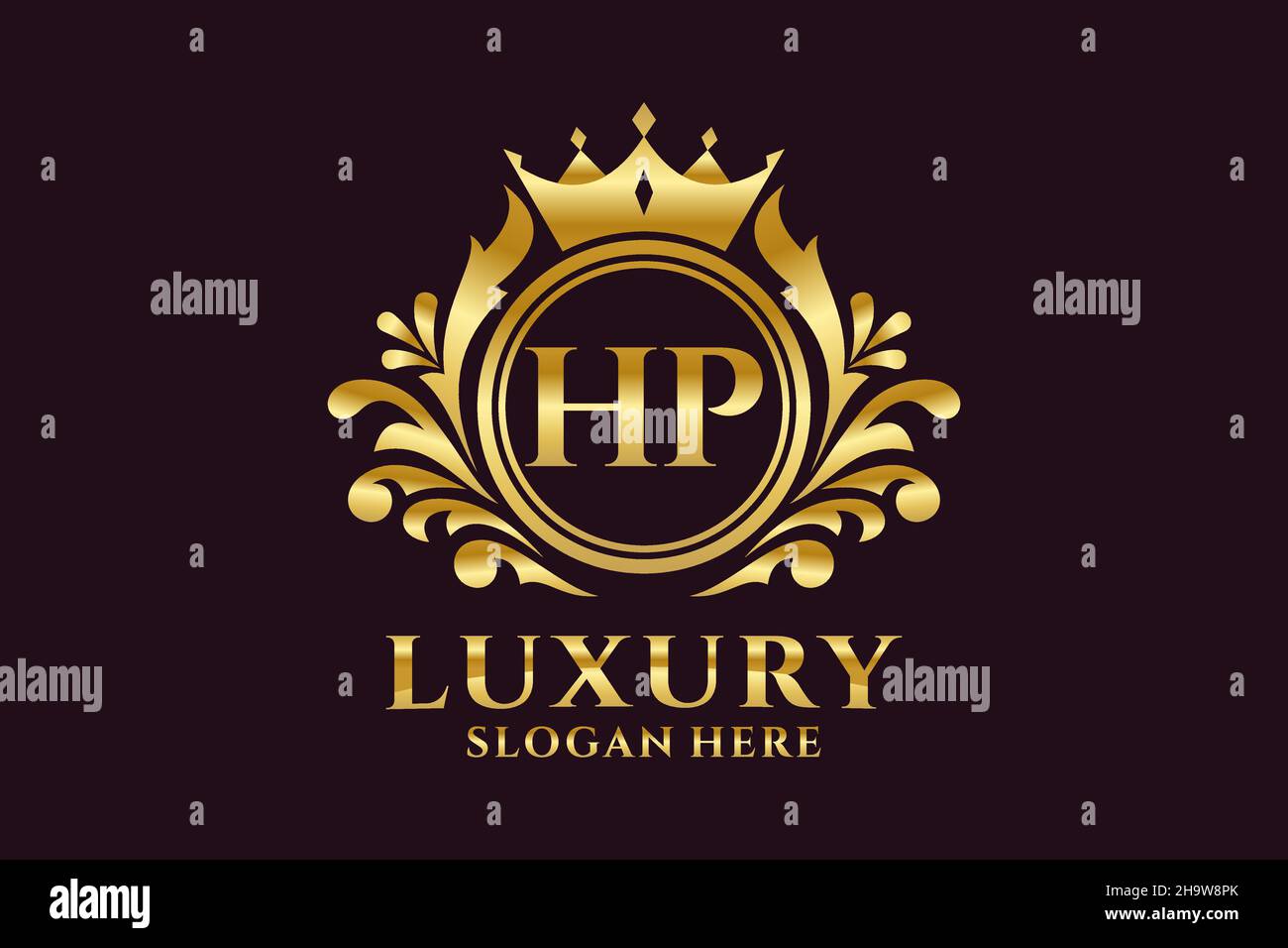 HP Letter Royal Luxury Logo template in vector art for luxurious ...