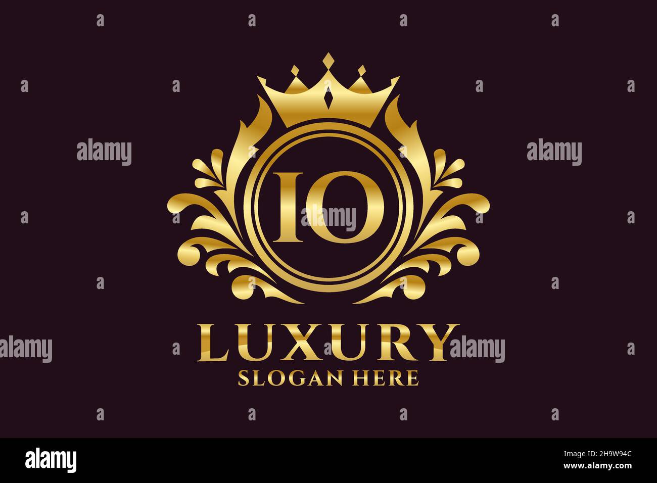 IO Letter Royal Luxury Logo template in vector art for luxurious ...