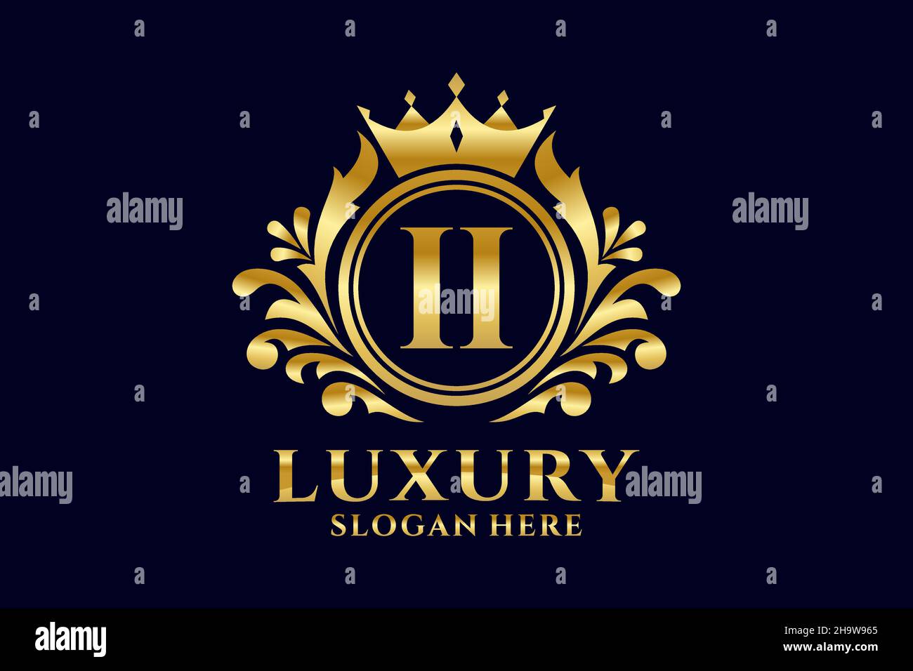 II Letter Royal Luxury Logo template in vector art for luxurious ...