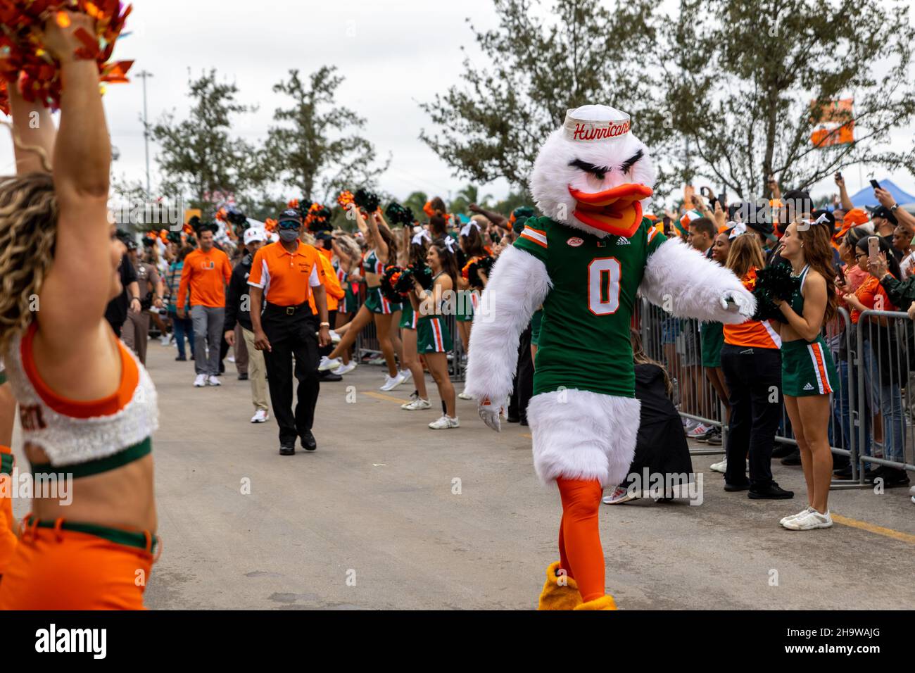 Miami Hurricanes v Georgia Tech Yellow Jackets, 2021 College Football Game in Hard Rock Stadium. Stock Photo