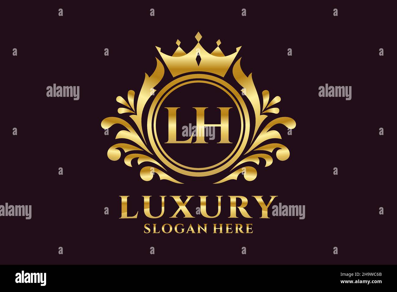 LH Letter Royal Luxury Logo Template In Vector Art For Luxurious ...