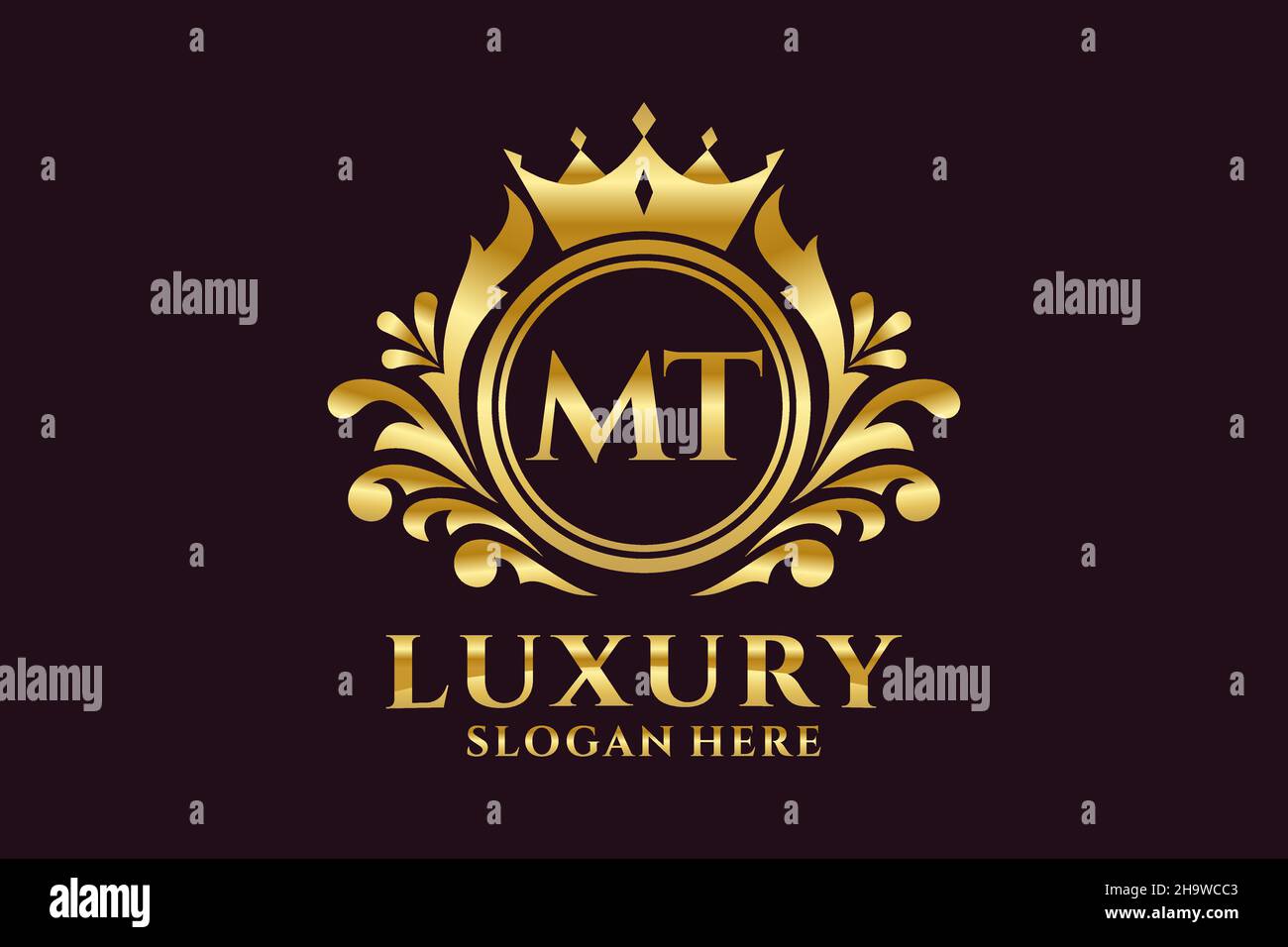 MT Letter Royal Luxury Logo template in vector art for luxurious ...