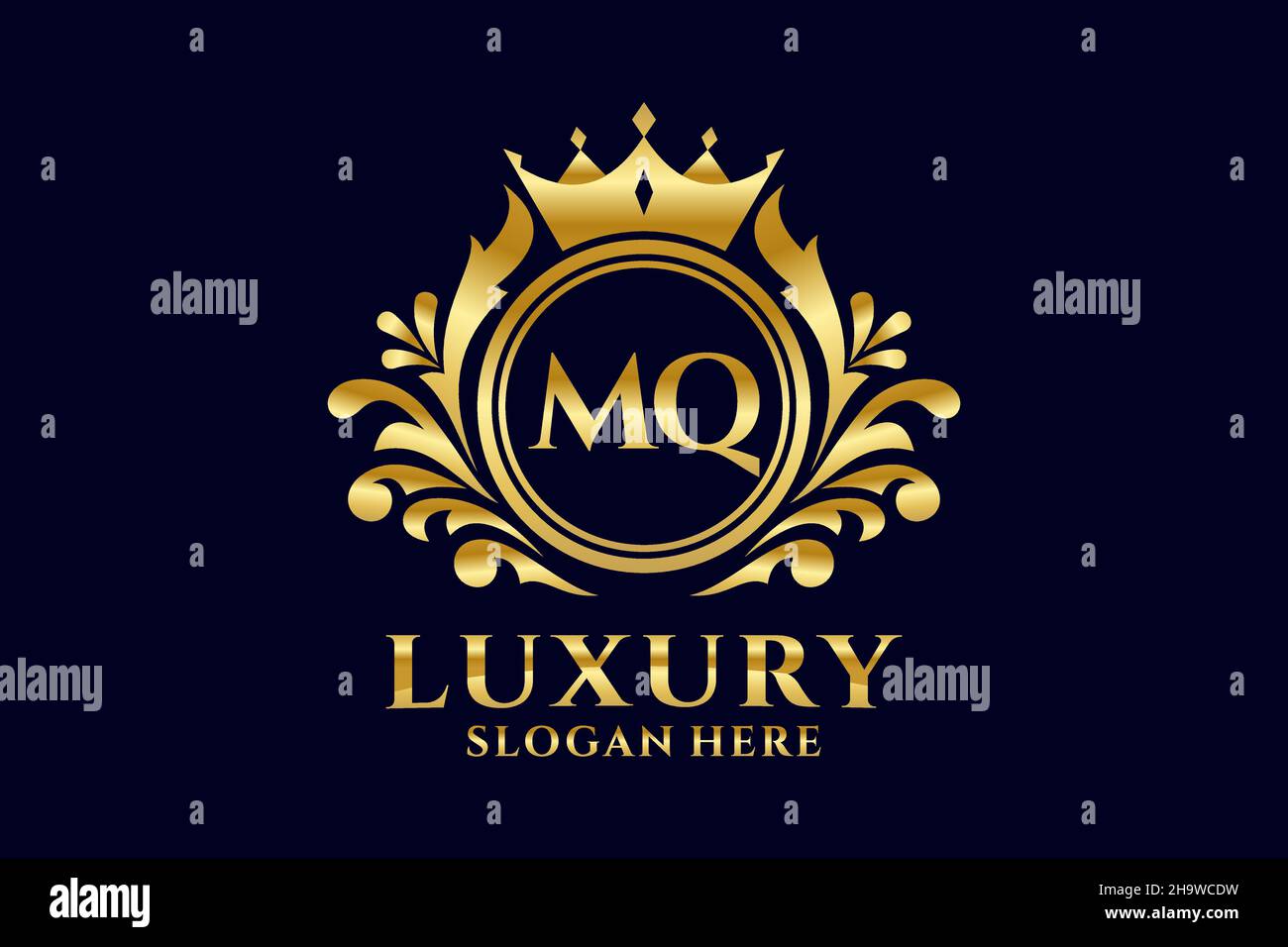 MQ Letter Royal Luxury Logo template in vector art for luxurious ...