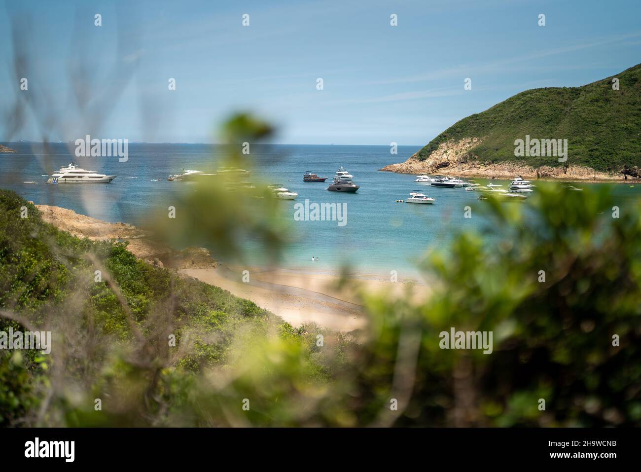 Aerial view of sailing yachts in the sea Stock Photo - Alamy