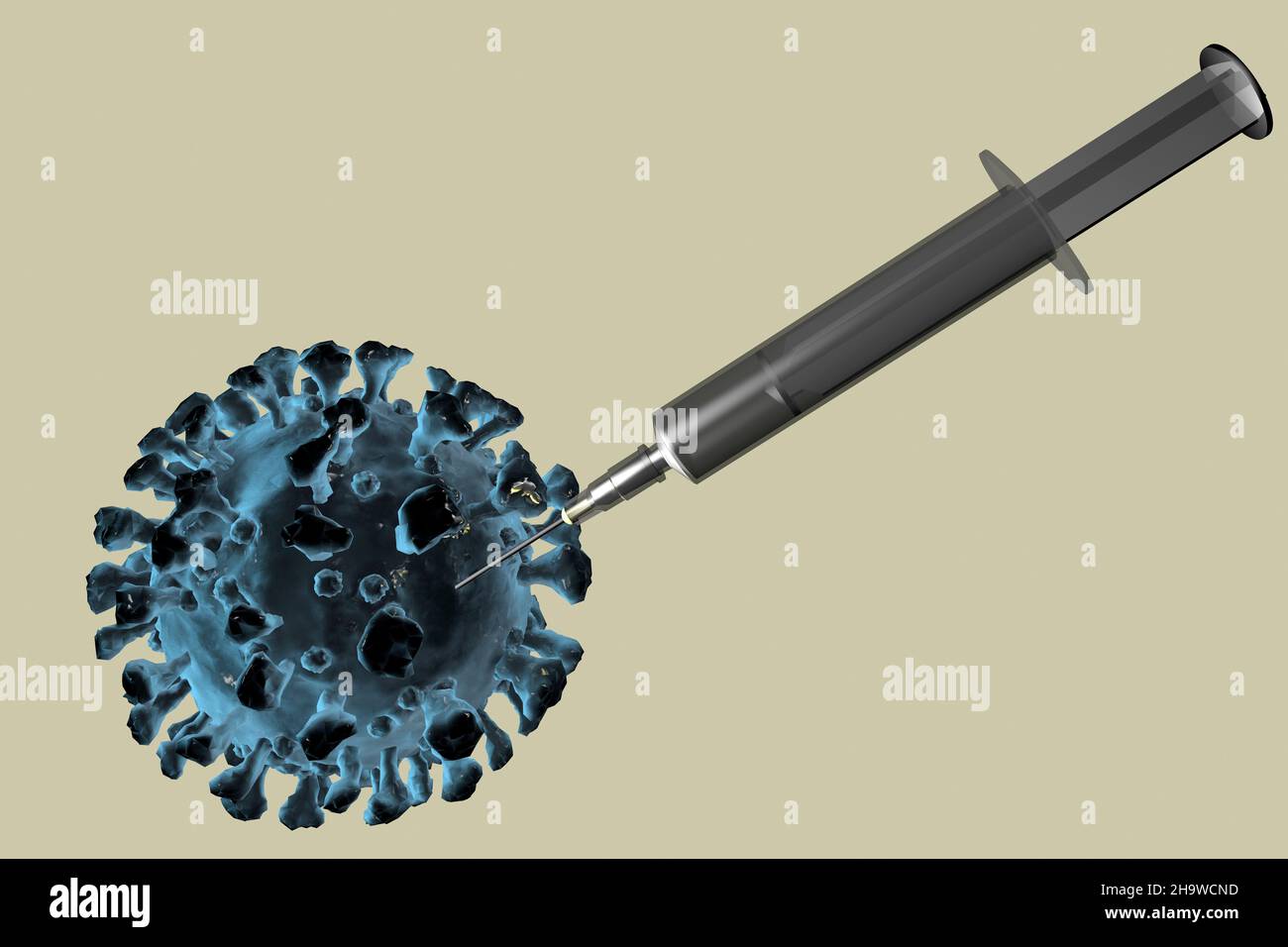 die Mainzer Firma Biontech hat einen potenten Impfstoff gegen das Coronavirus gefunden - Symbolbild: CGI-Visualisierung: Impfung, Coronavirus Covid 19 Stock Photo