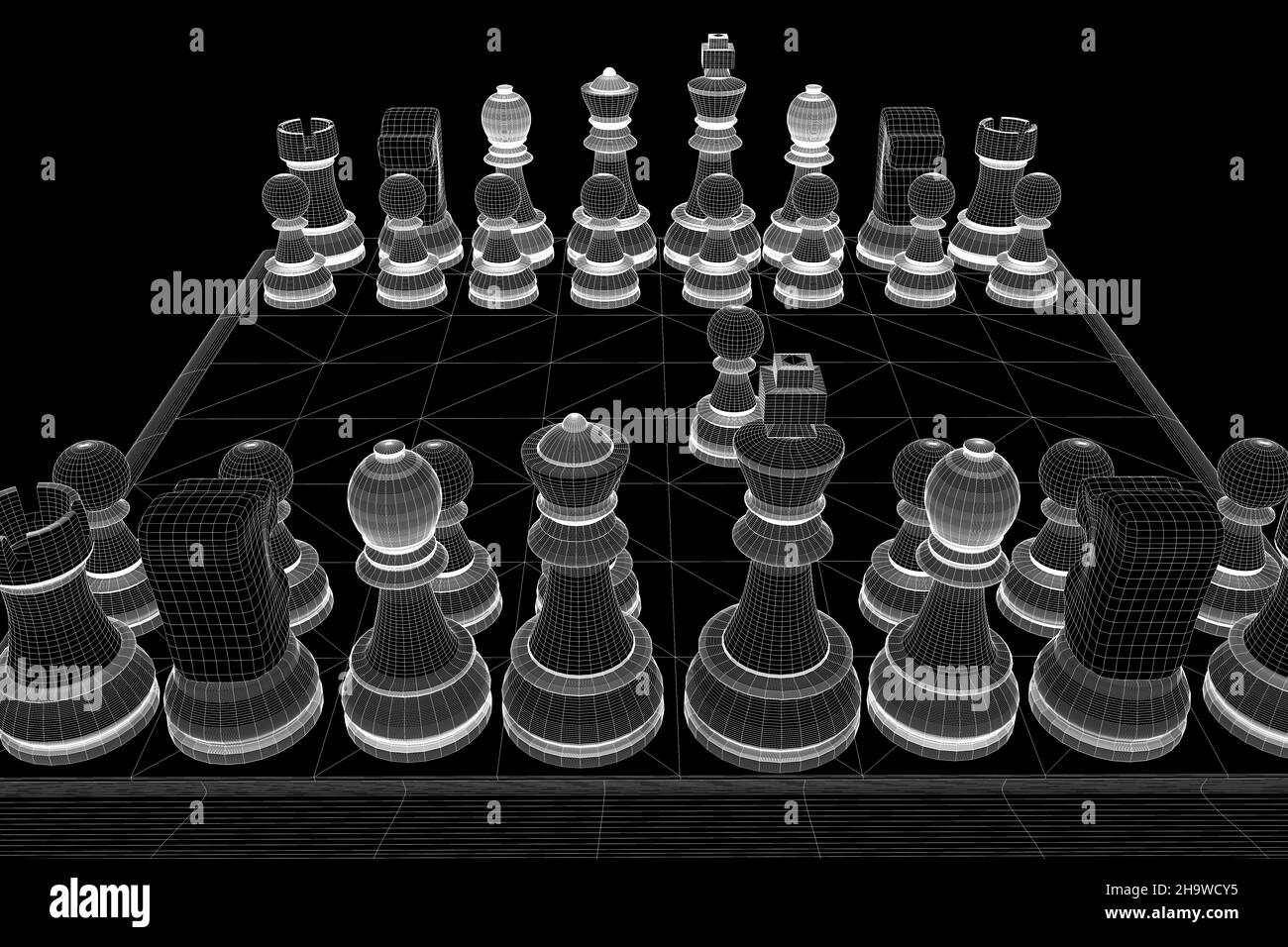 CGI-Visualisierung: Schach / cgi visualization: chess (nur fuer redaktionelle Verwendung. Keine Werbung. Referenzdatenbank: http://www.360-berlin.de. Stock Photo