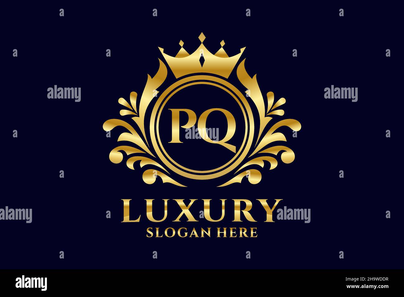 PQ Letter Royal Luxury Logo template in vector art for luxurious ...