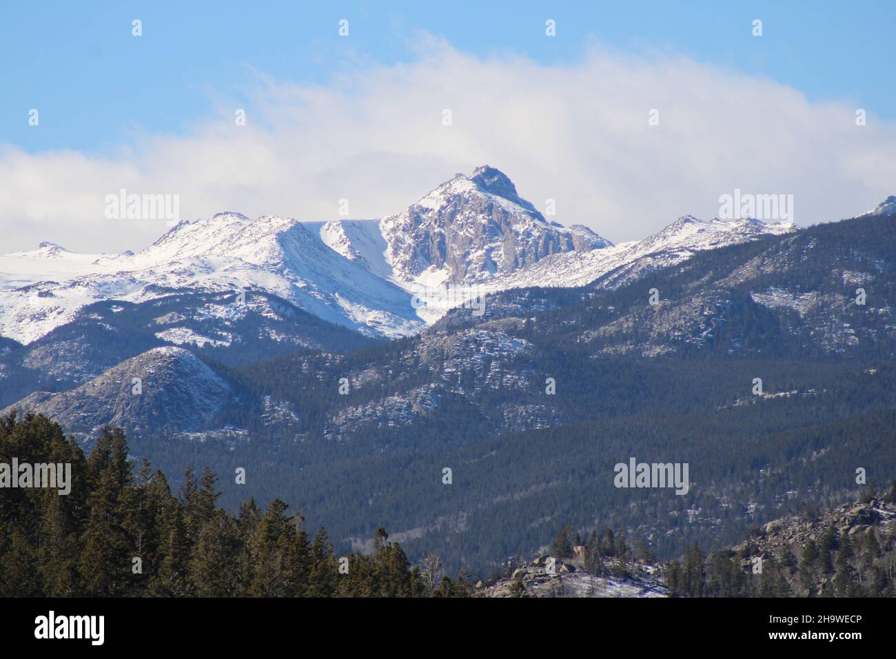 Wind River Peak Mountains Sinks Canyon Lander Wyoming Camping and Trails Stock Photo