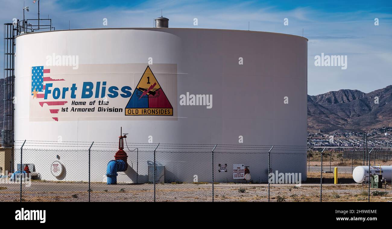 EL PASO, UNITED STATES Nov 03, 2021 A large white industrial tank