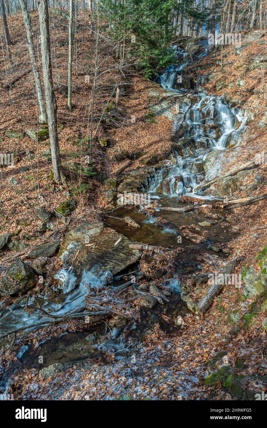 Waterfalls Trail Chelsea Gatineau Quebec Canada in winter Stock Photo ...
