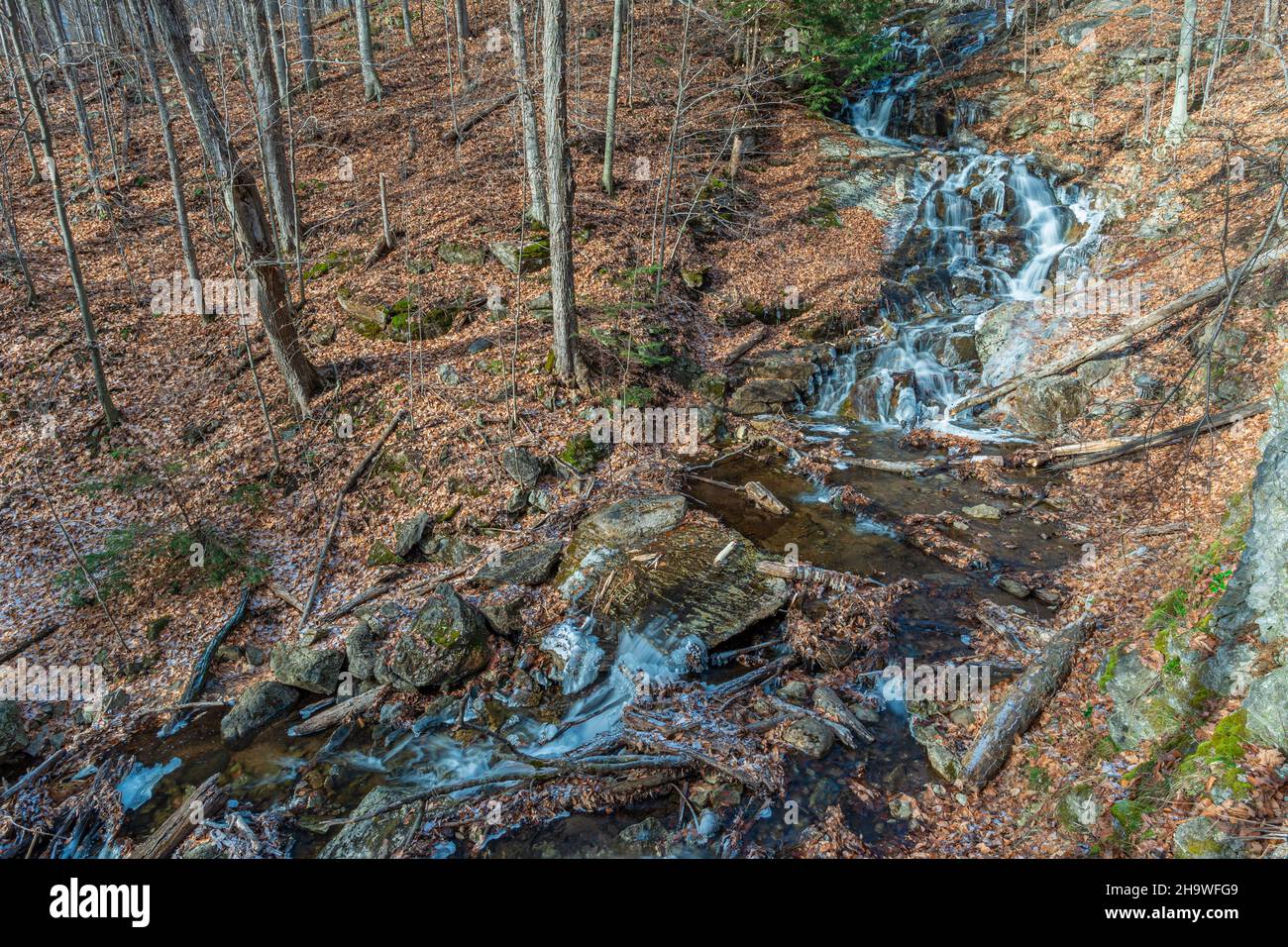Waterfalls Trail Chelsea Gatineau Quebec Canada in winter Stock Photo ...