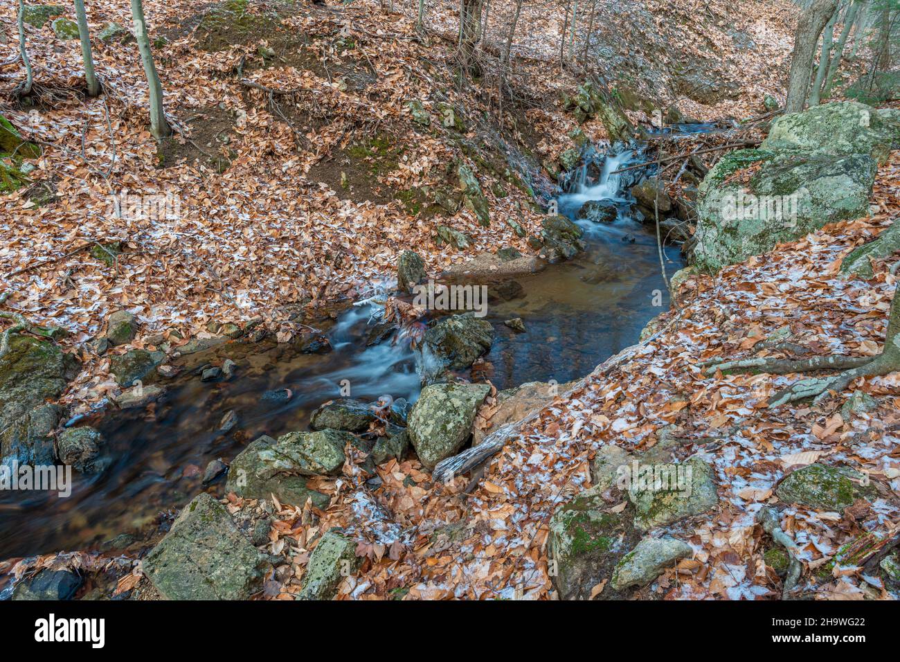 Waterfalls Trail Chelsea Gatineau Quebec Canada in winter Stock Photo ...