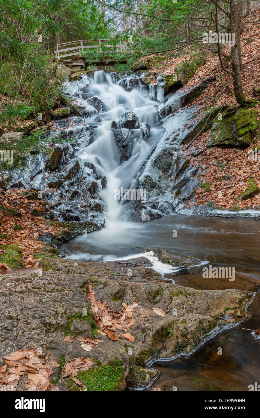 Waterfalls Trail Chelsea Gatineau Quebec Canada in winter Stock Photo ...