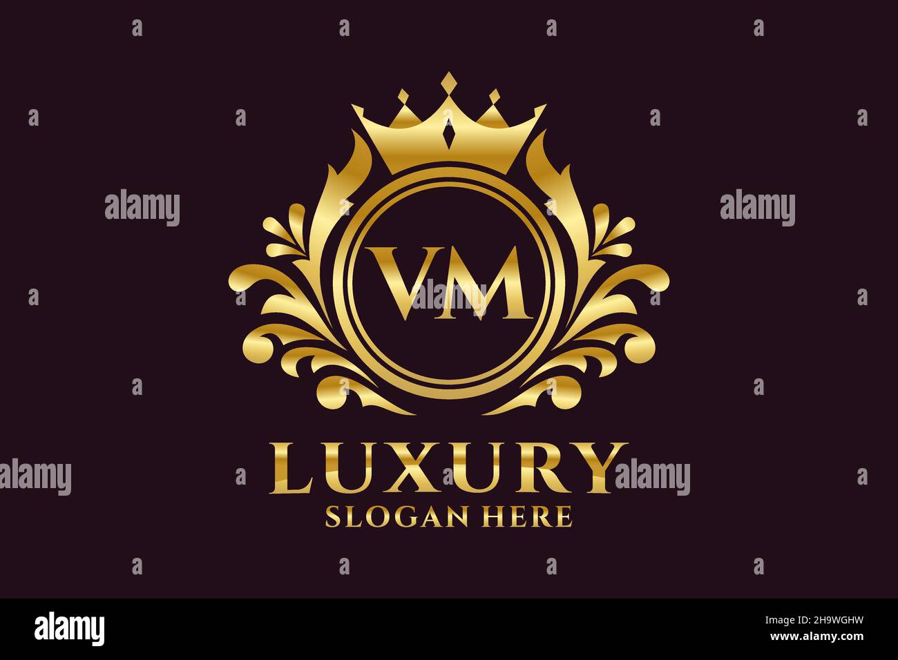 VM Letter Royal Luxury Logo template in vector art for luxurious ...