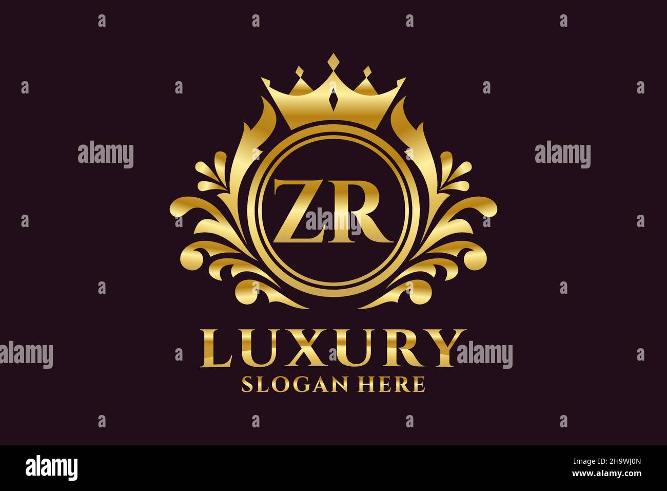 ZR Letter Royal Luxury Logo template in vector art for luxurious ...