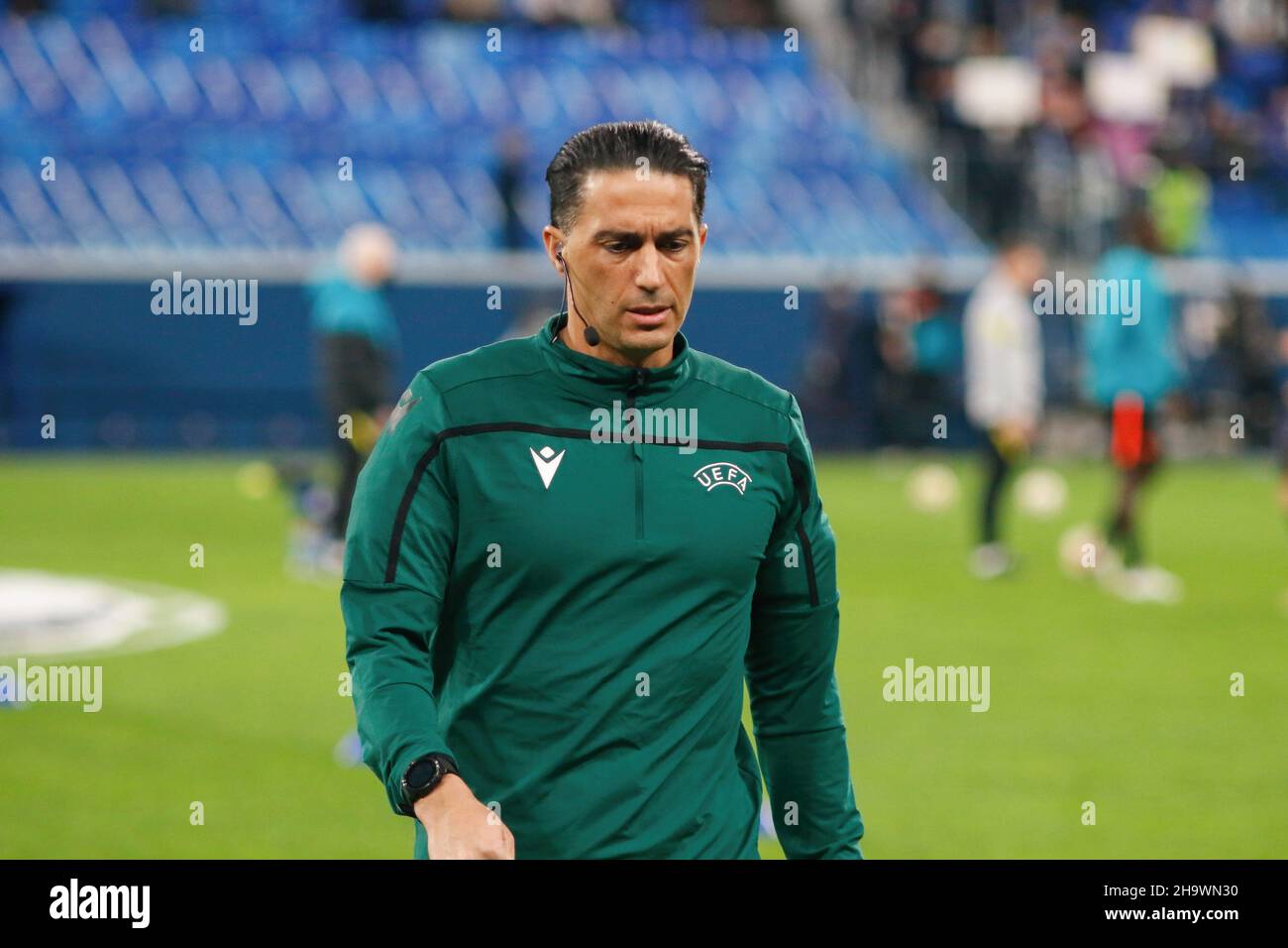 Saint Petersburg, Russia. 08th Dec, 2021. Chief Arbiter Serdar Gozubuyuk in action during the UEFA Champions League, football match between Zenit and Chelsea at Gazprom Arena. (Final score; Zenit 3:3 Chelsea) Credit: SOPA Images Limited/Alamy Live News Stock Photo