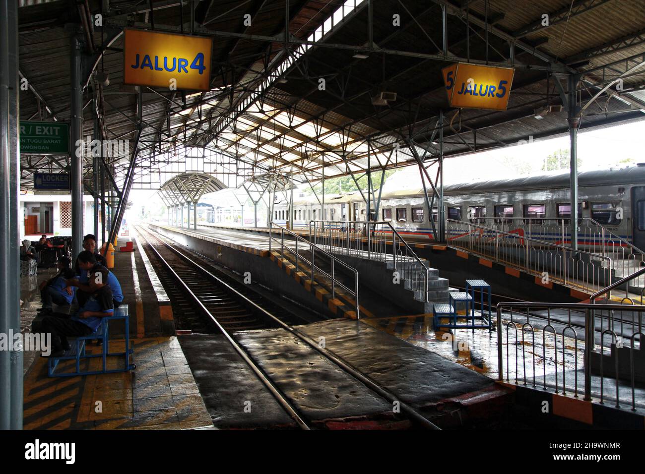 Yogyakarta train station in Central Java, Indonesia. Stock Photo