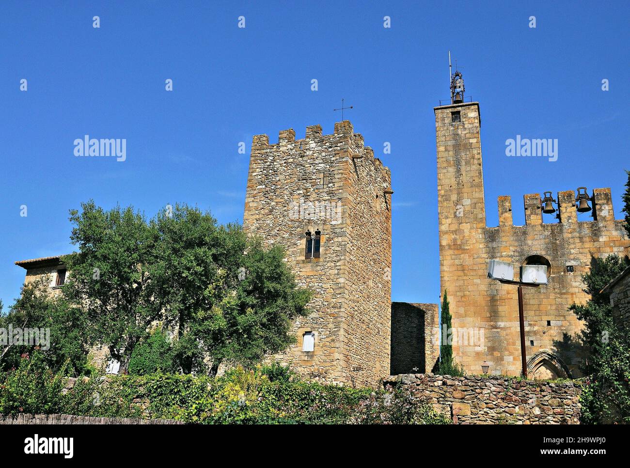 Castle of Vulpellac in the Baix Empordà region, Gerona province, Catalonia, Spain Stock Photo