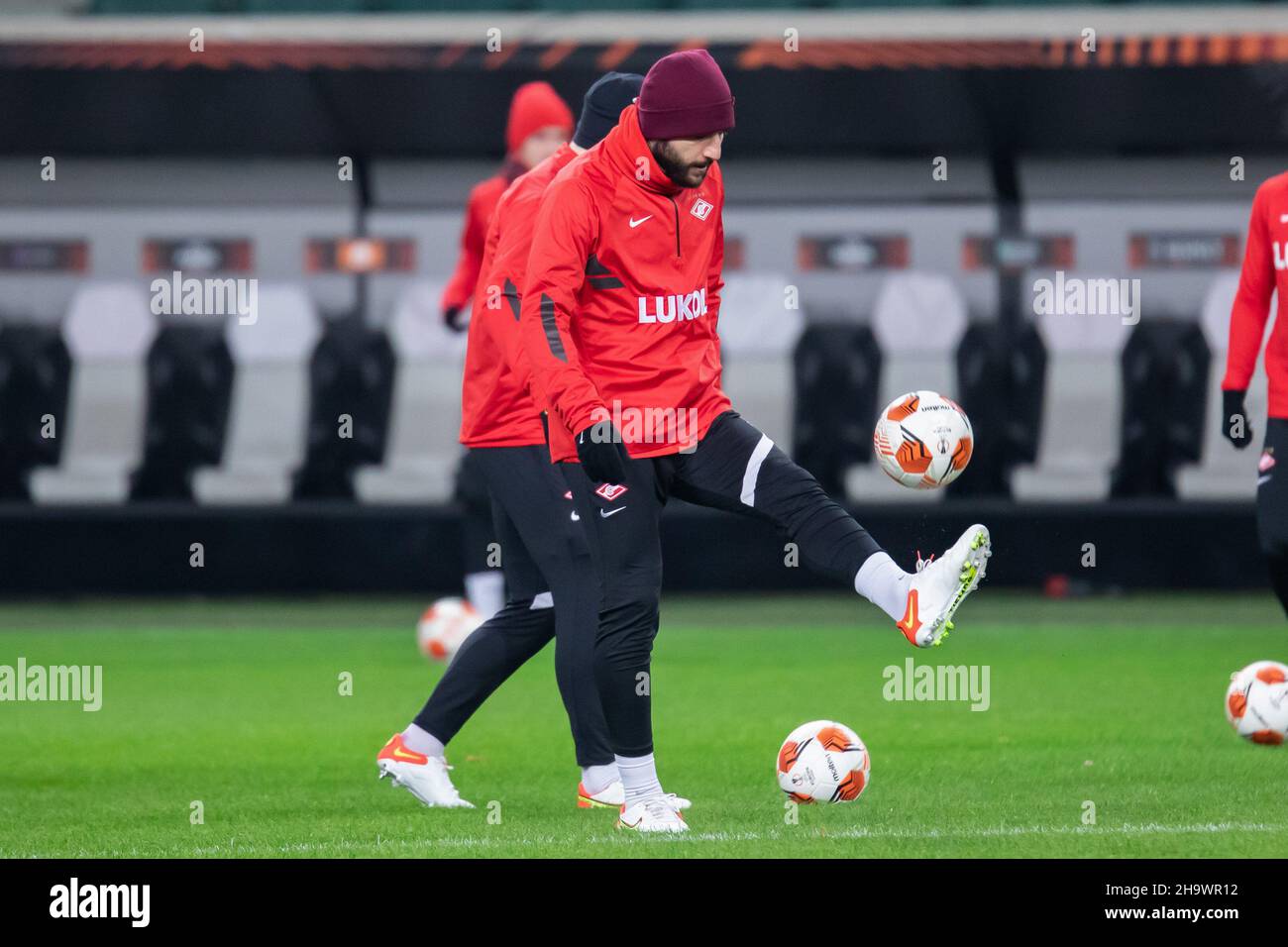 Maximiliano Caufriez of Spartak Moscow in action during the UEFA