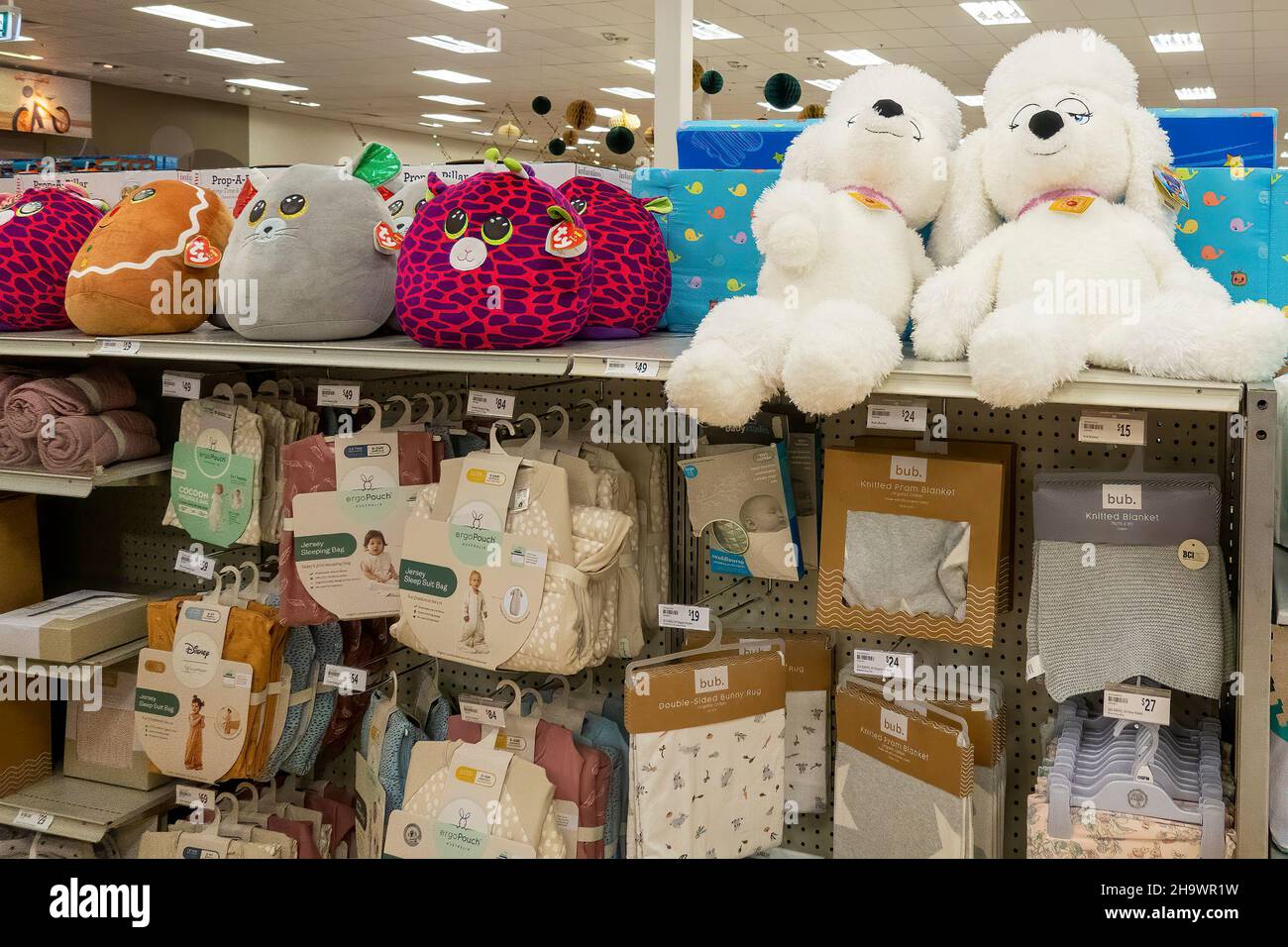 Mackay, Queensland, Australia December 2021 Soft toys and baby