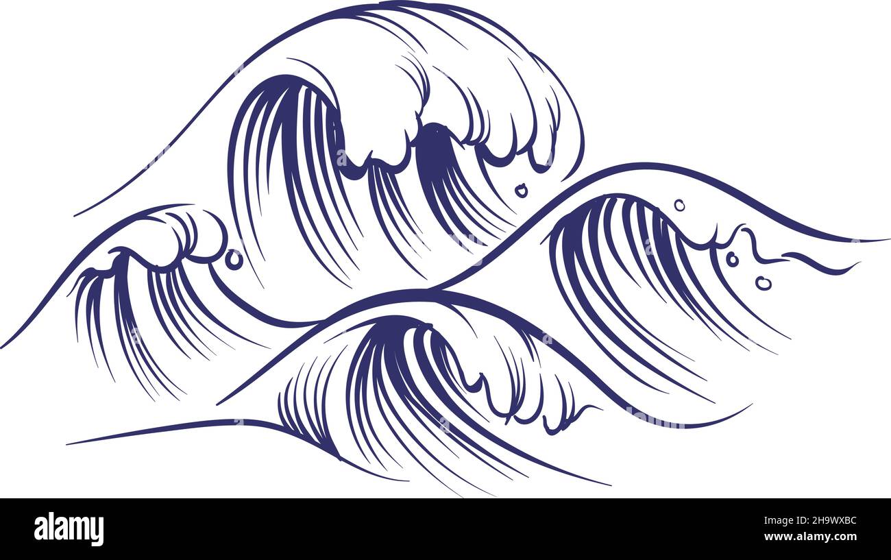 A big wave Vector tsunami drawing  Stock Illustration 103580626  PIXTA