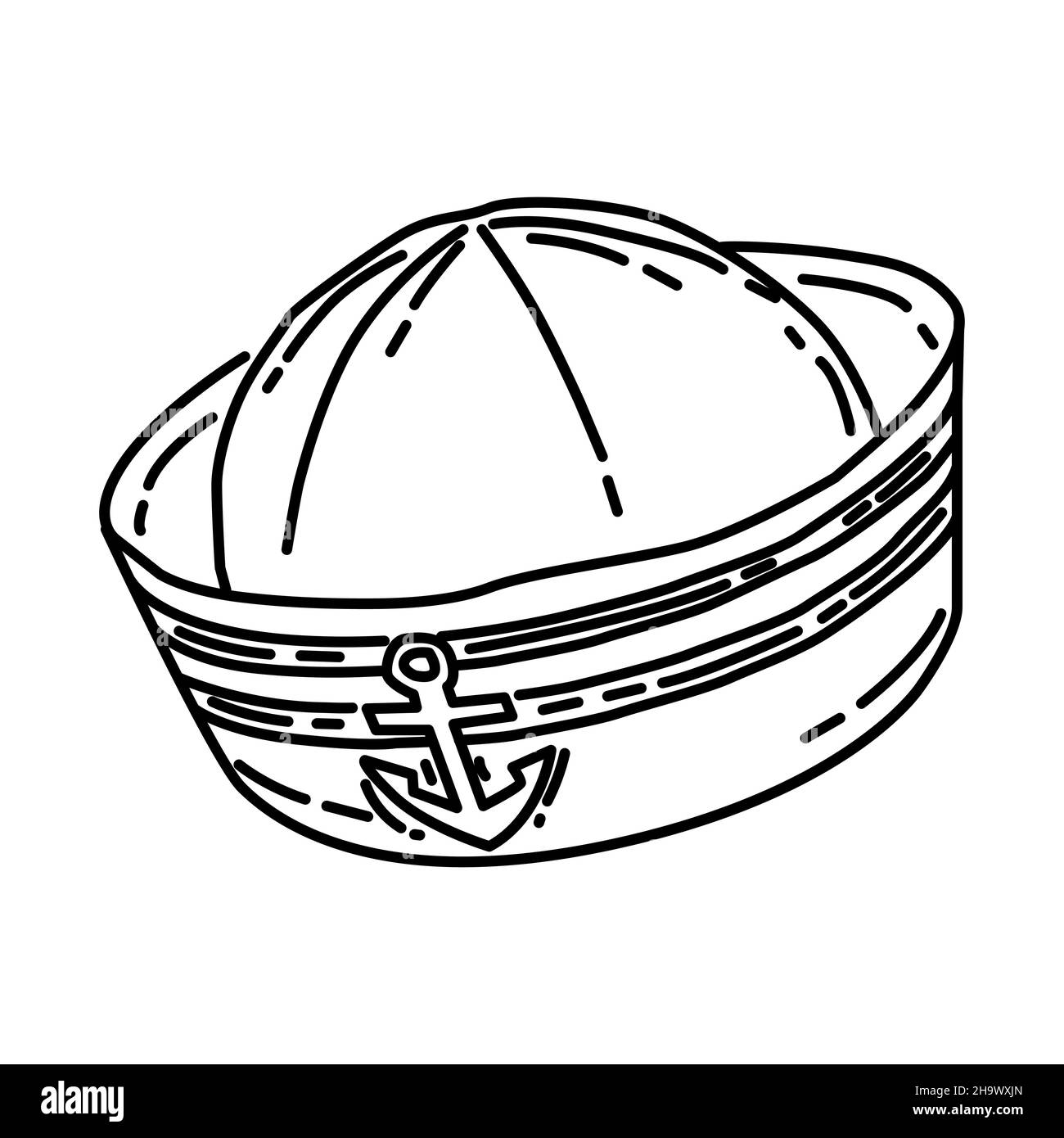 Sailor Hat Outline Icon On White Background Vector Image 46 OFF