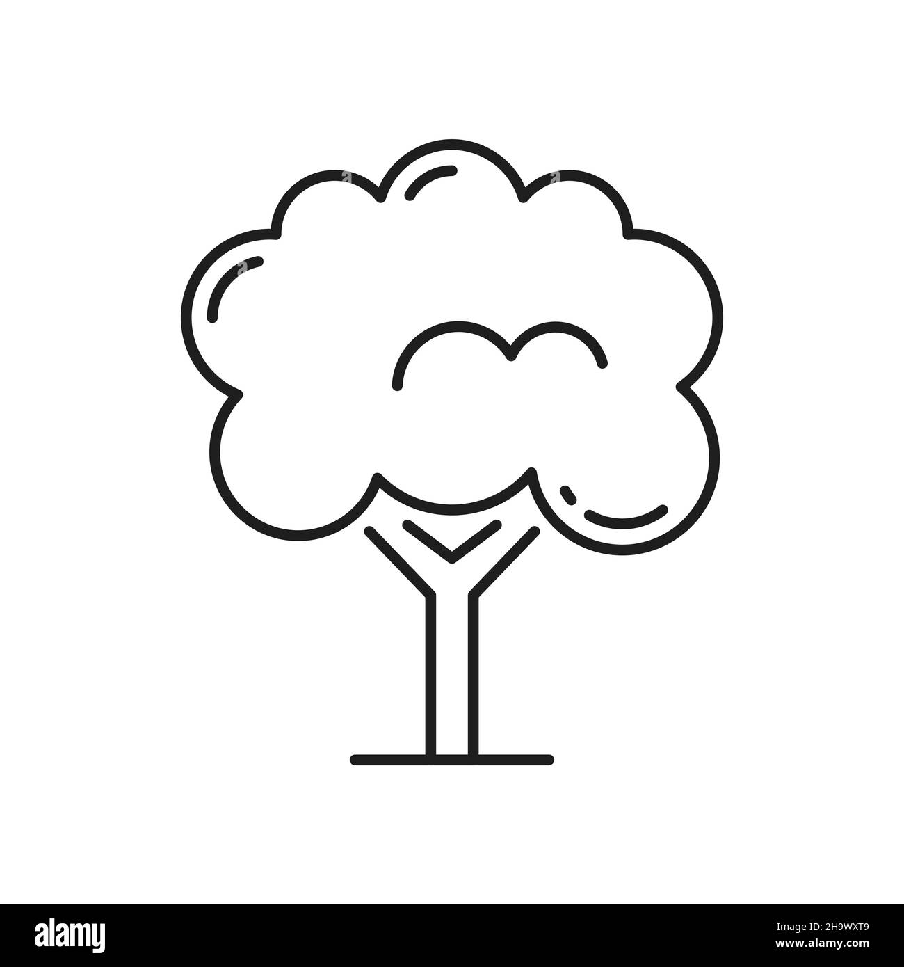 Tropical tree jungle forest object isolated thin line icon. Vector ...