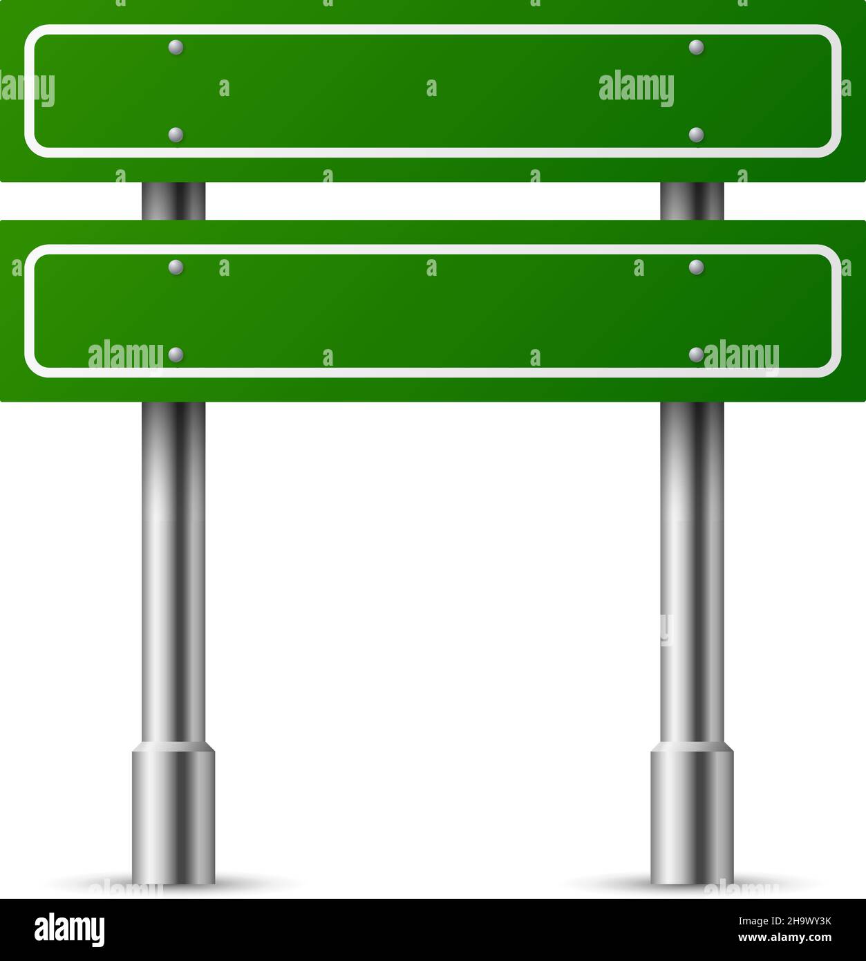 Blank highway sign. Blank frame for road direction Stock Vector