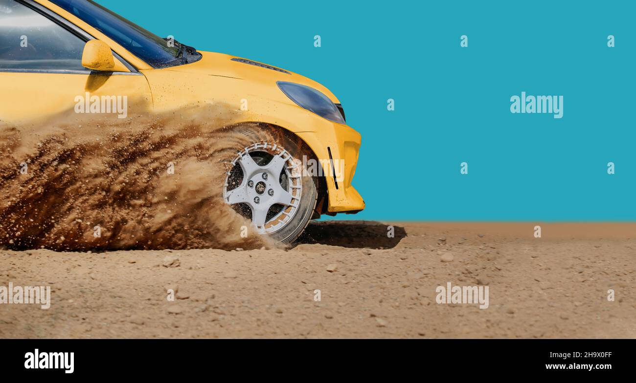 Rally racing car on dirt track Stock Photo - Alamy