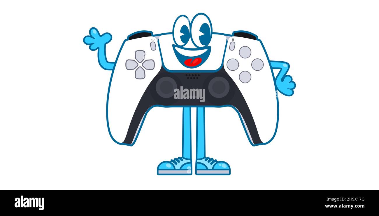 Flat Gamepad Or Controller Cartoon Mascot Character Vector Illustration Stock Vector