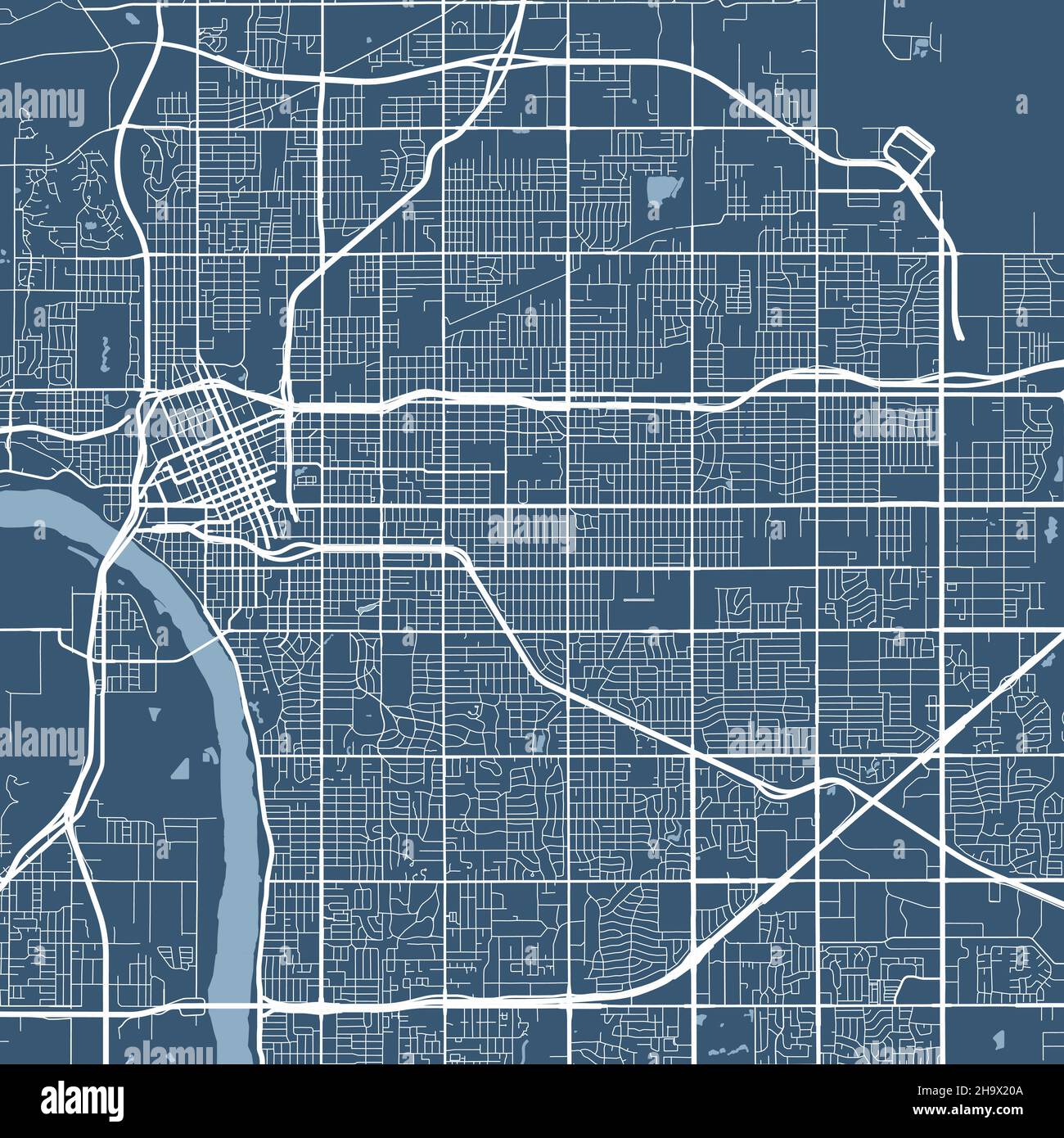 Detailed Map Of Tulsa City Administrative Area Royalty Free Vector