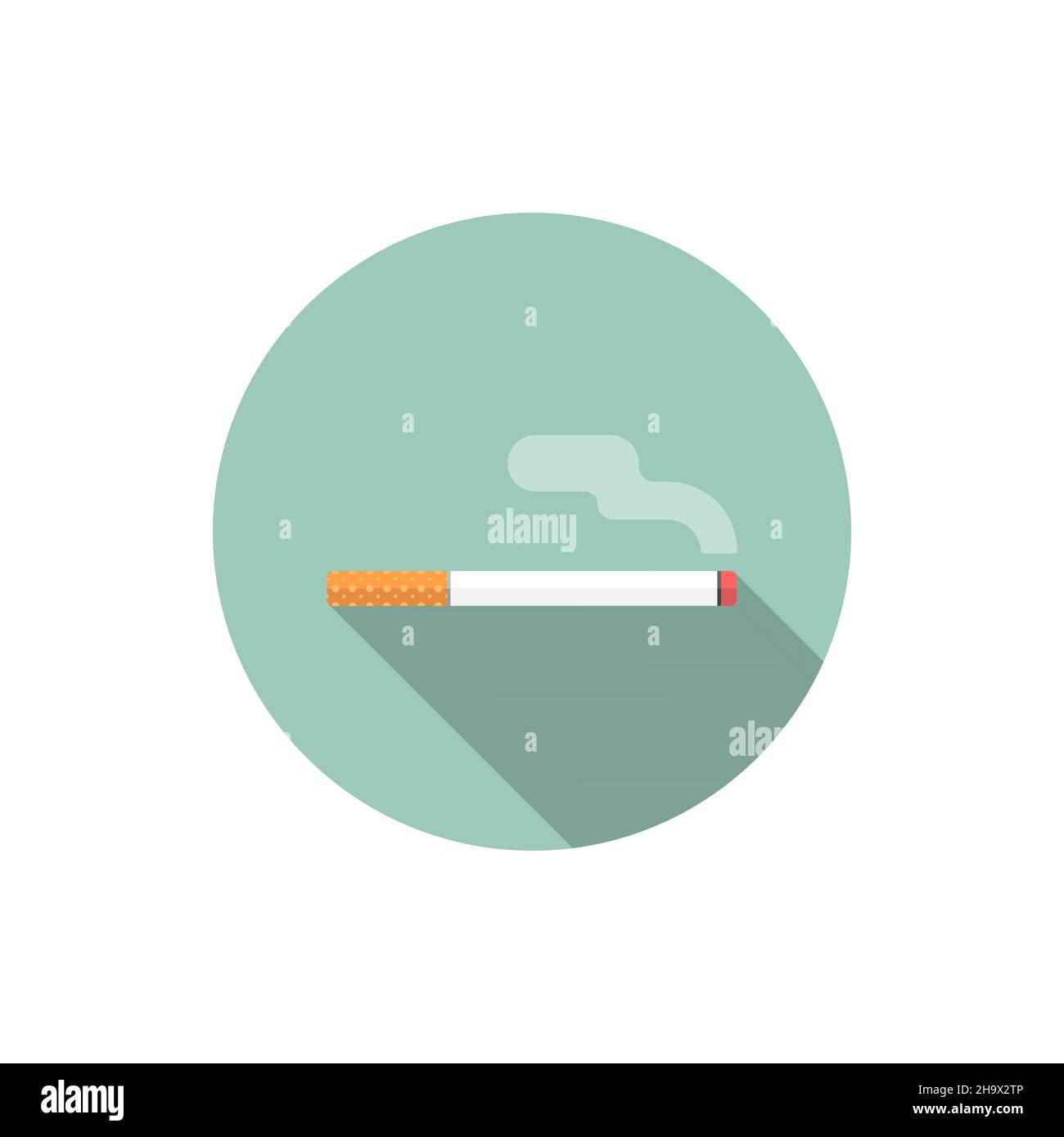 Cigarette and smoke vector icon, flat design, long shadow, eps10 Stock Vector