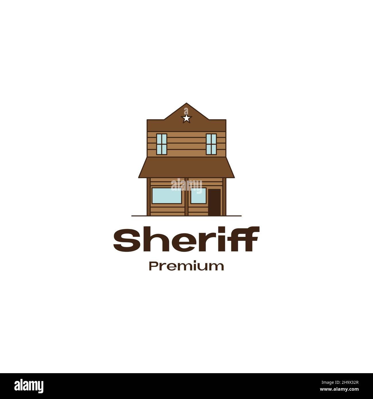 vintage wood sheriff office logo symbol icon vector graphic design illustration idea creative Stock Vector