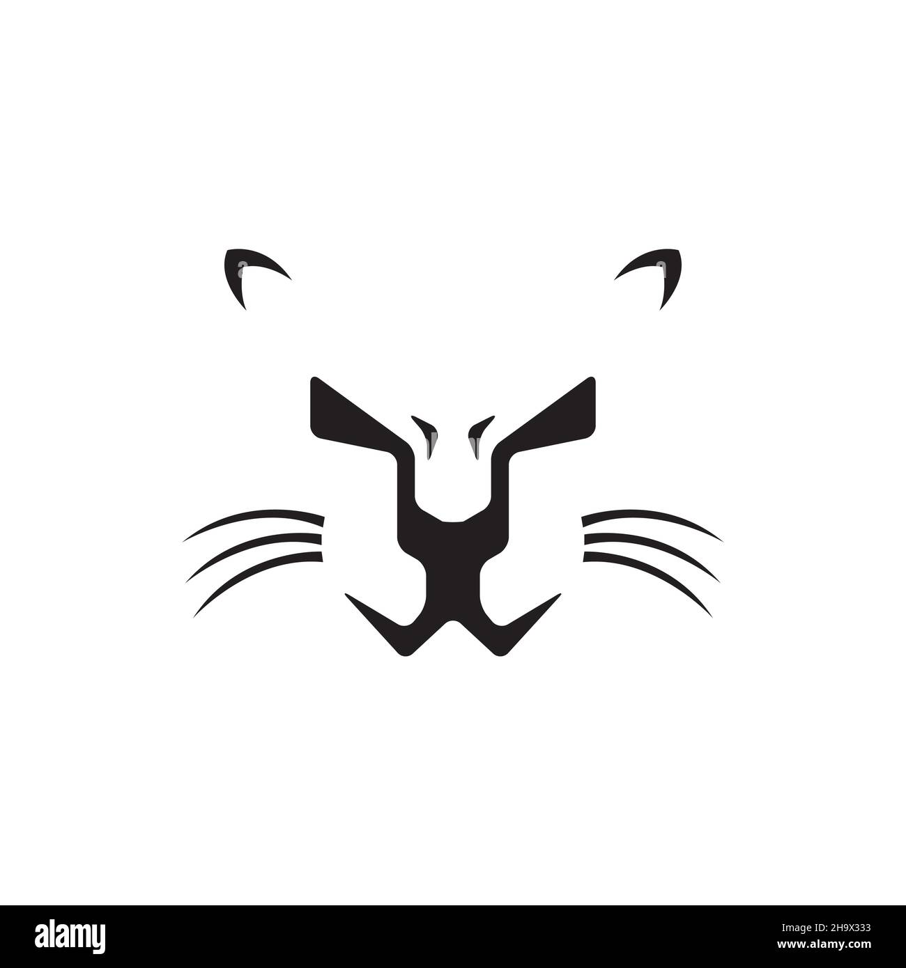 face of leopard or puma logo symbol icon vector graphic design illustration idea creative Stock Vector