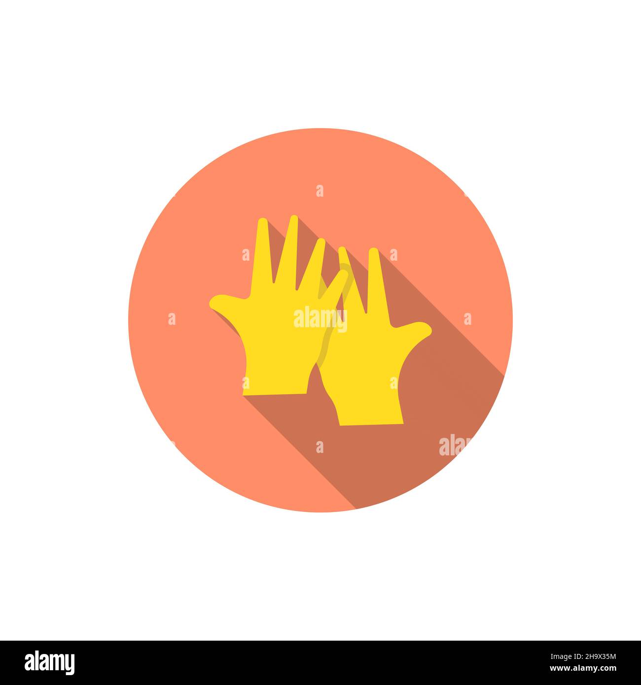 Rubber gloves vector icon, flat design, long shadow Stock Vector