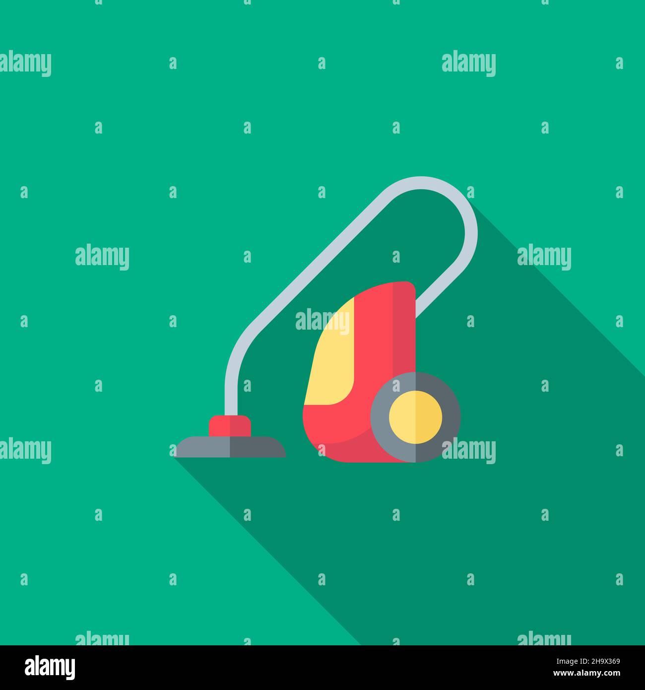 Vacuum cleaner vector icon flat design, long shadow, eps10 Stock Vector