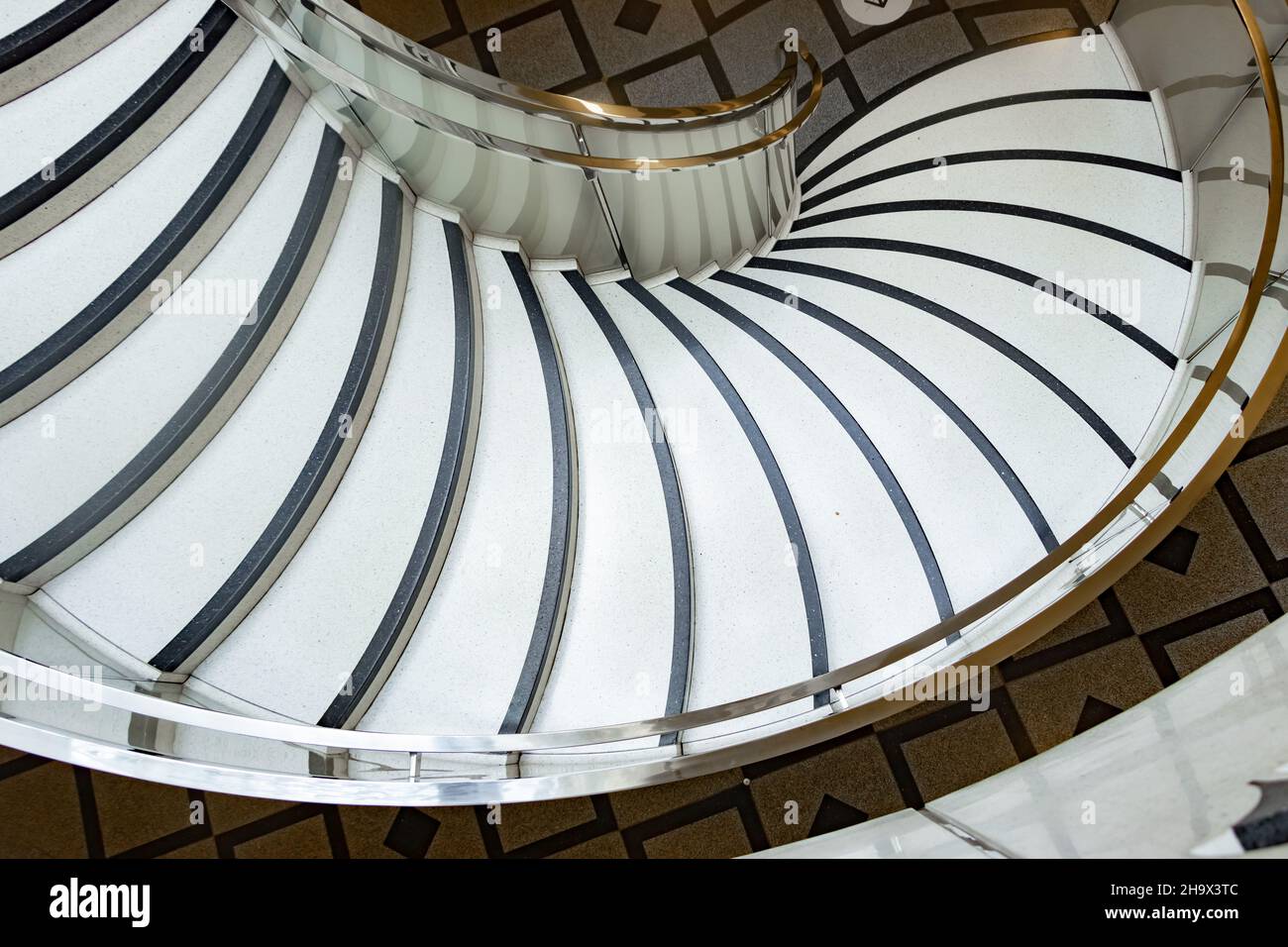 abstract shot of marble and terrazzo stairs Stock Photo