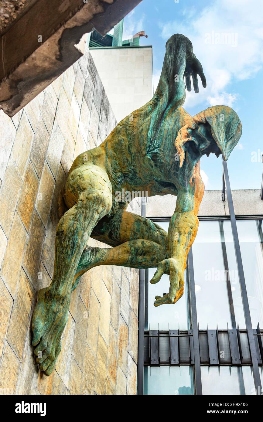 dramatic sculpture of the river God Tyne on The 1967 Civic centre in