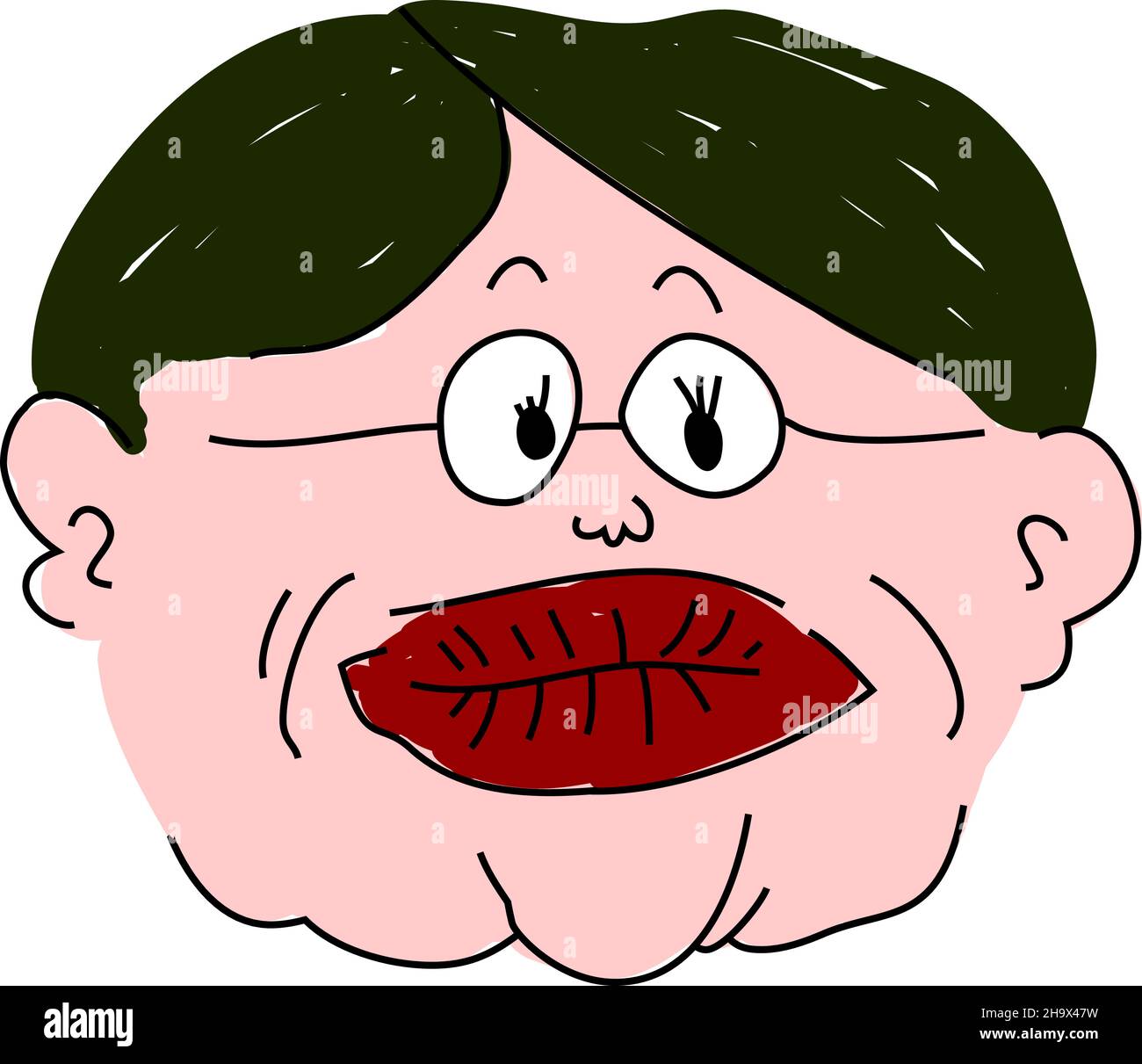 This is a illustration of Face of ugly uncle aunt Stock Vector