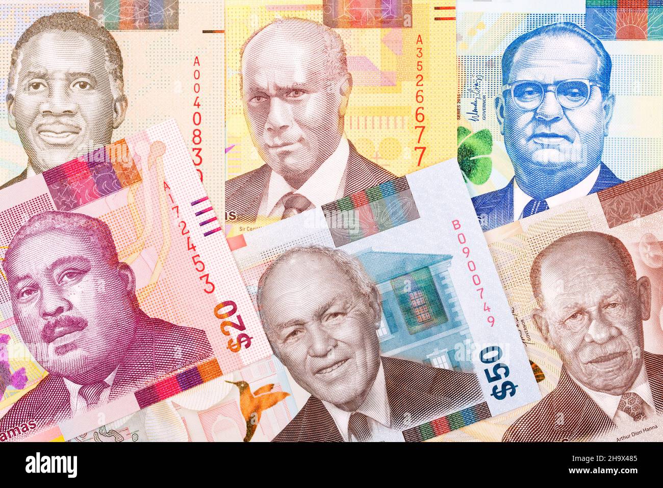 Currency of The Bahamas dollar a business background Stock Photo Alamy