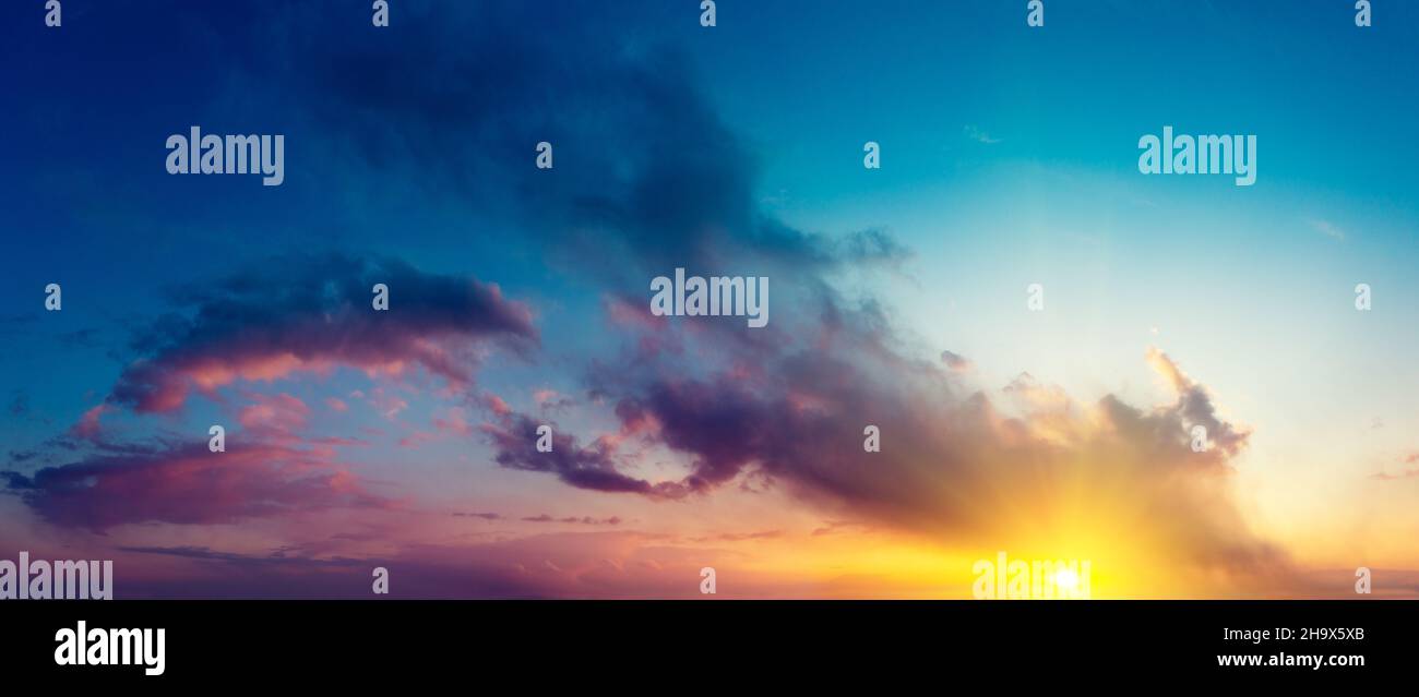 Colorful cloudy sky at sunset. Gradient color. Sky texture, abstract ...