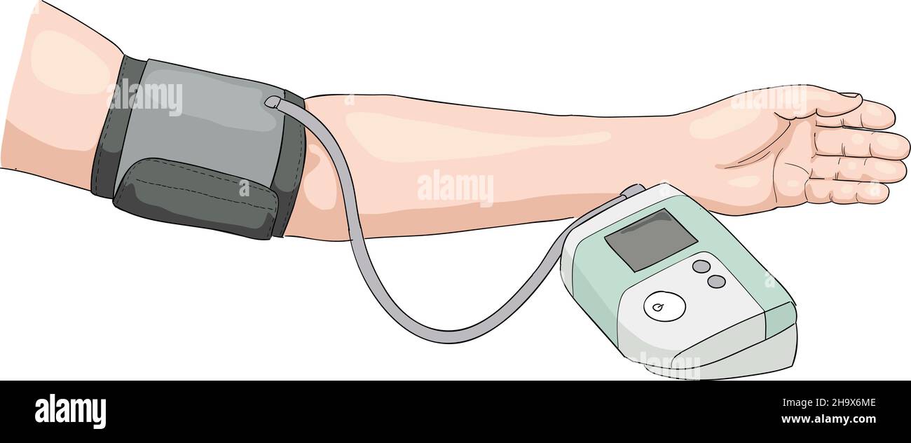 Measurement of blood pressure. Vector illustration Stock Vector Image