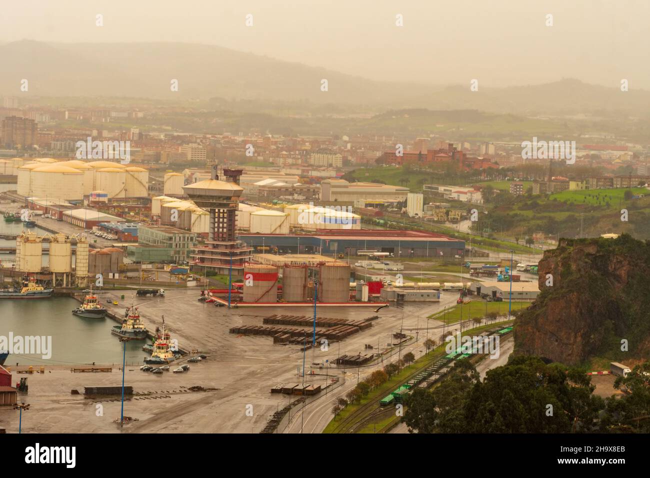 Industrial port of Gijon - Asturias Stock Photo - Alamy