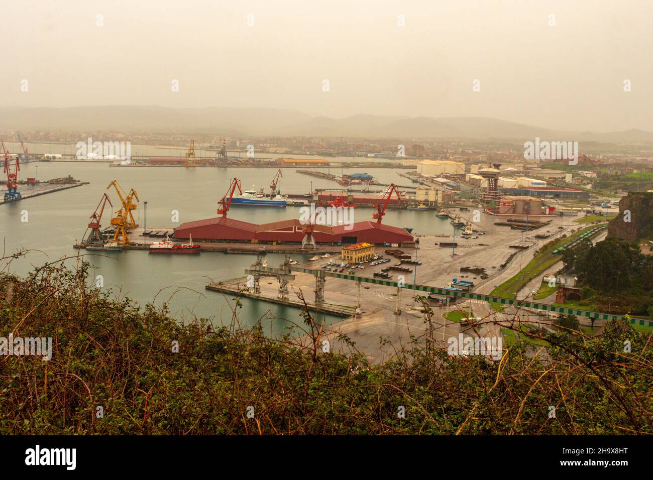 Industrial port of Gijon - Asturias Stock Photo - Alamy