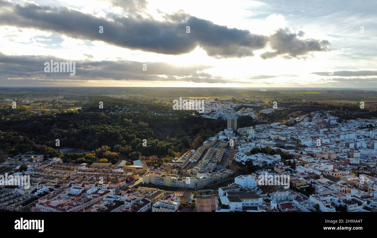 Aerial view of the town of Alcala de Guadaira, Spain Stock Photo