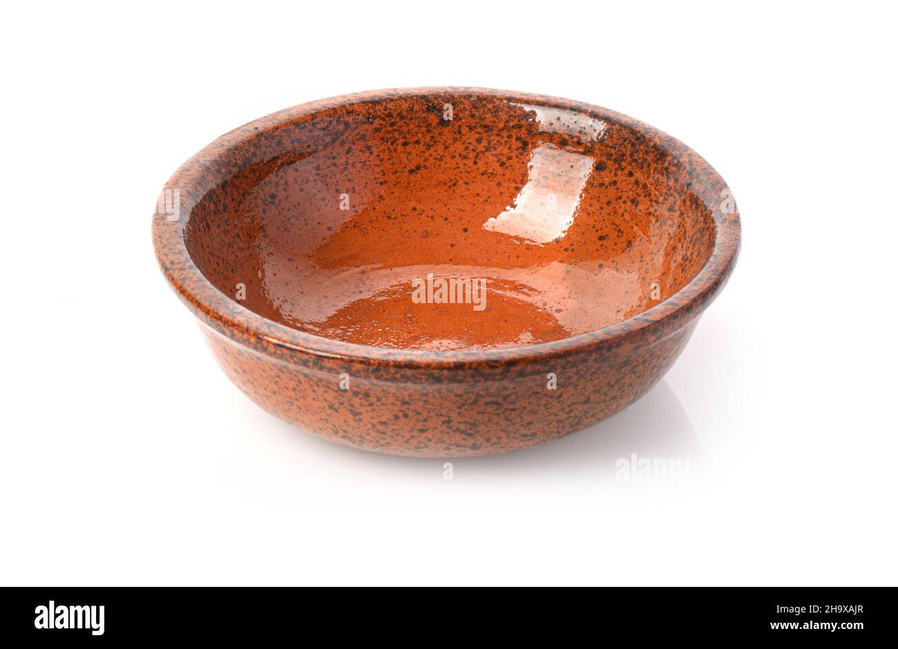 clay plate isolated on a white background Stock Photo