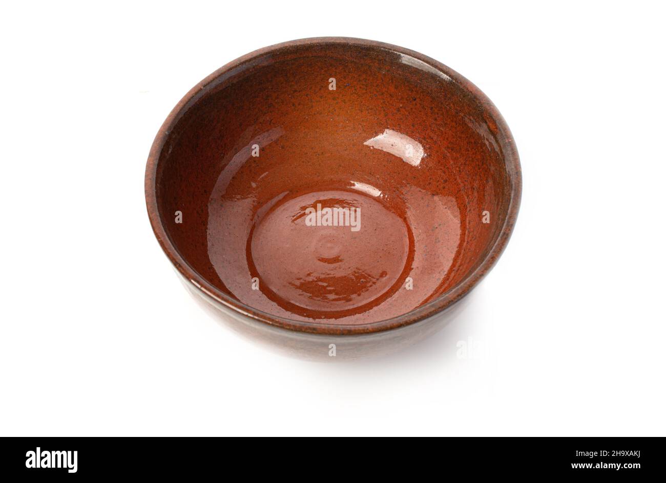 clay plate isolated on a white background Stock Photo