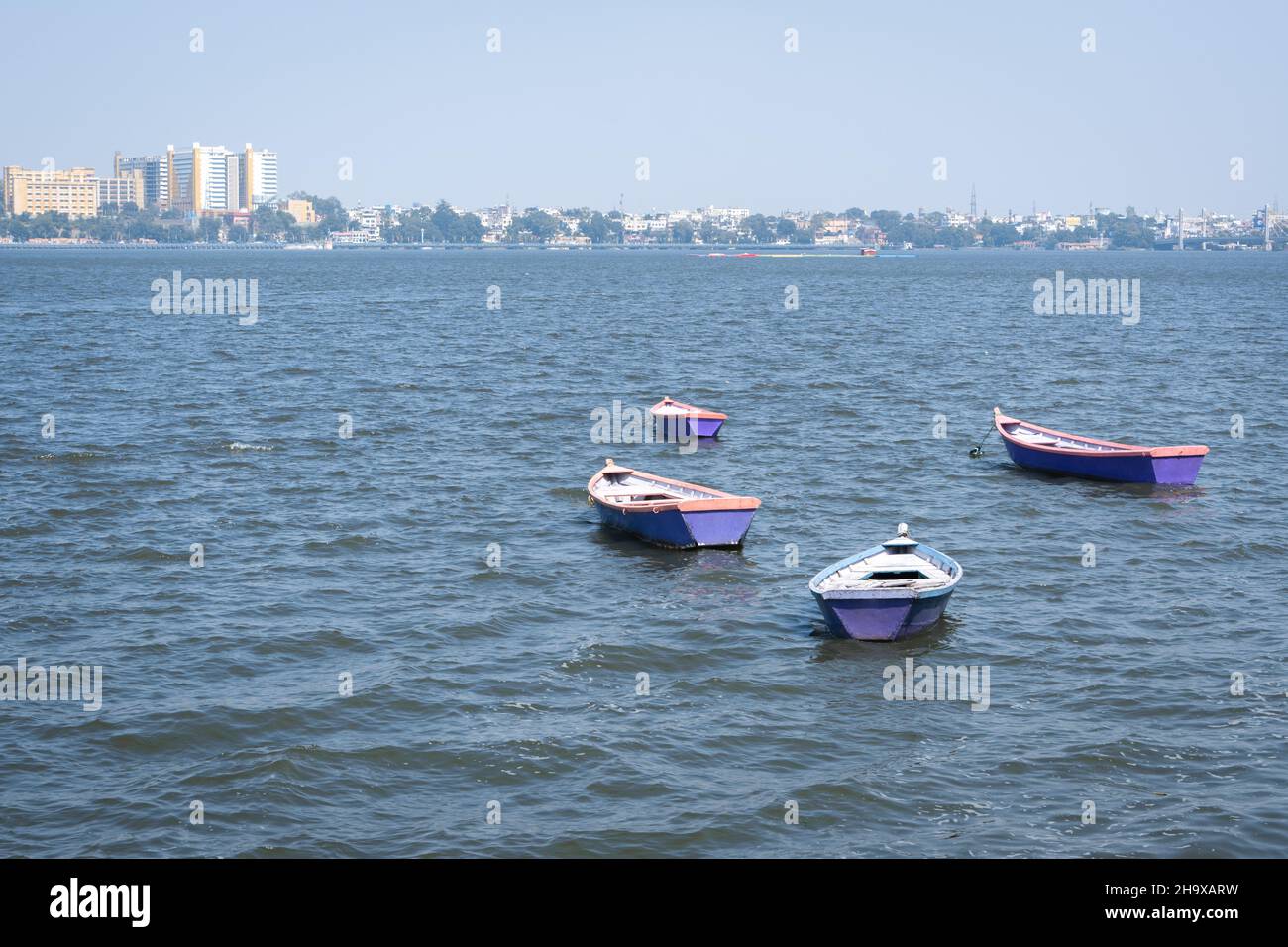 Boats in the upper lake at Bhopal which is also known as 'city of lakes ...