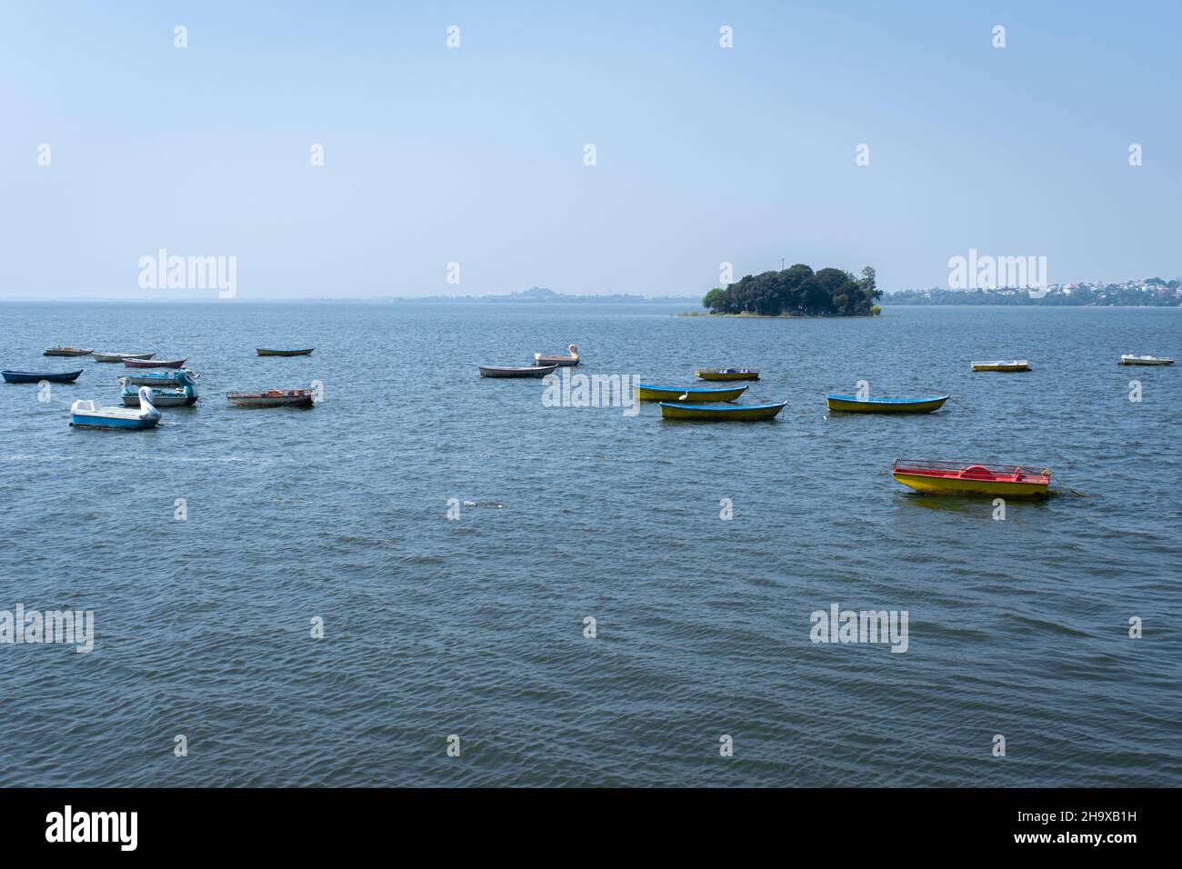 Boats in the upper lake at Bhopal which is also known as 'city of lakes ...